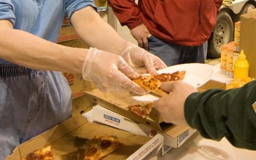 Volunteers helping the community